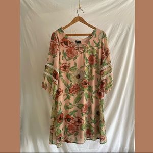 Intrigue Pink Floral Midi Dress